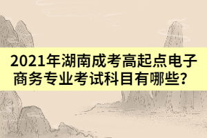 电子商务高考专业课是啥